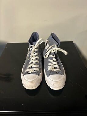 Converse High Top Sneakers in Slate Blue and White